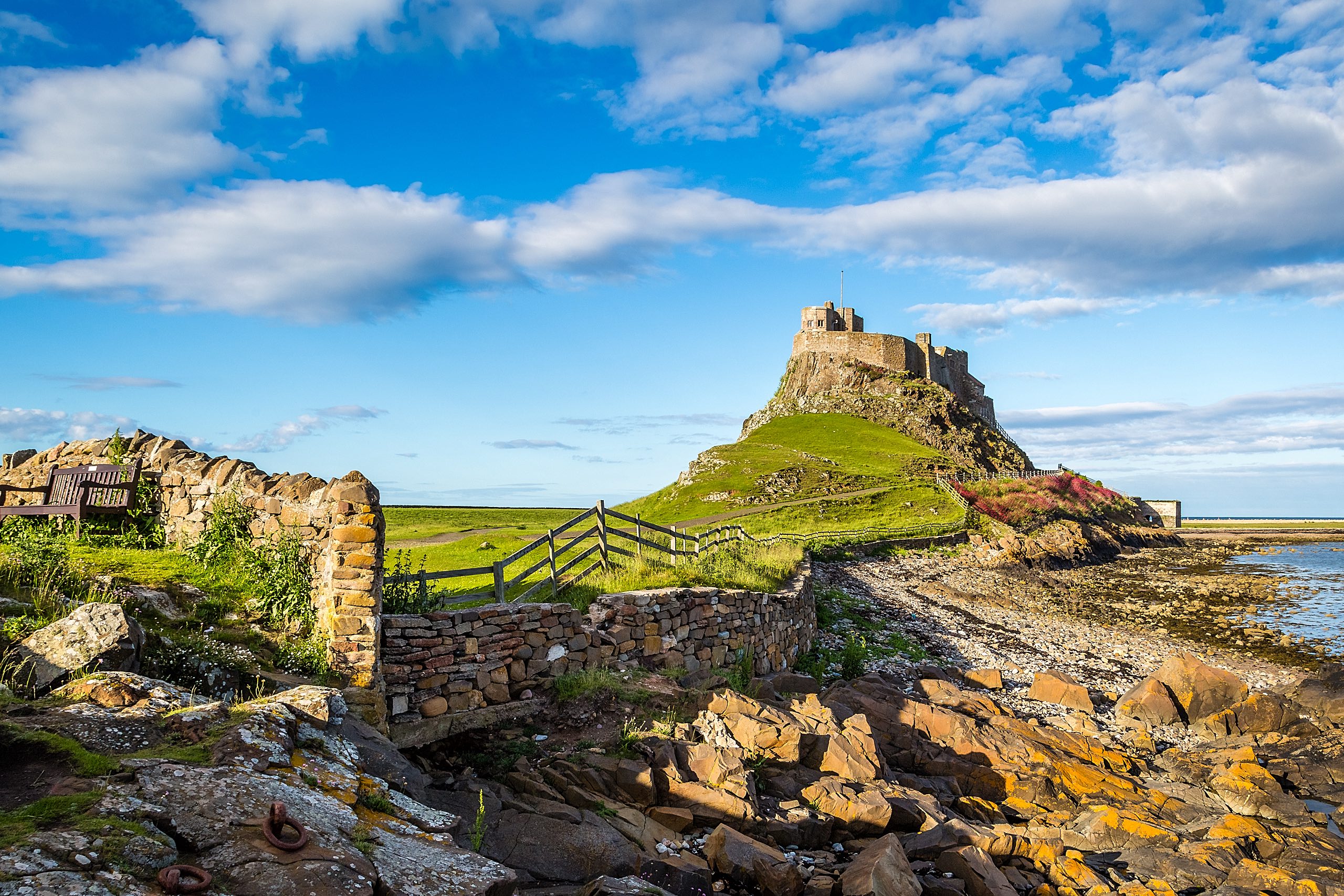 Lindisfarne Castle on the Northumberland coast