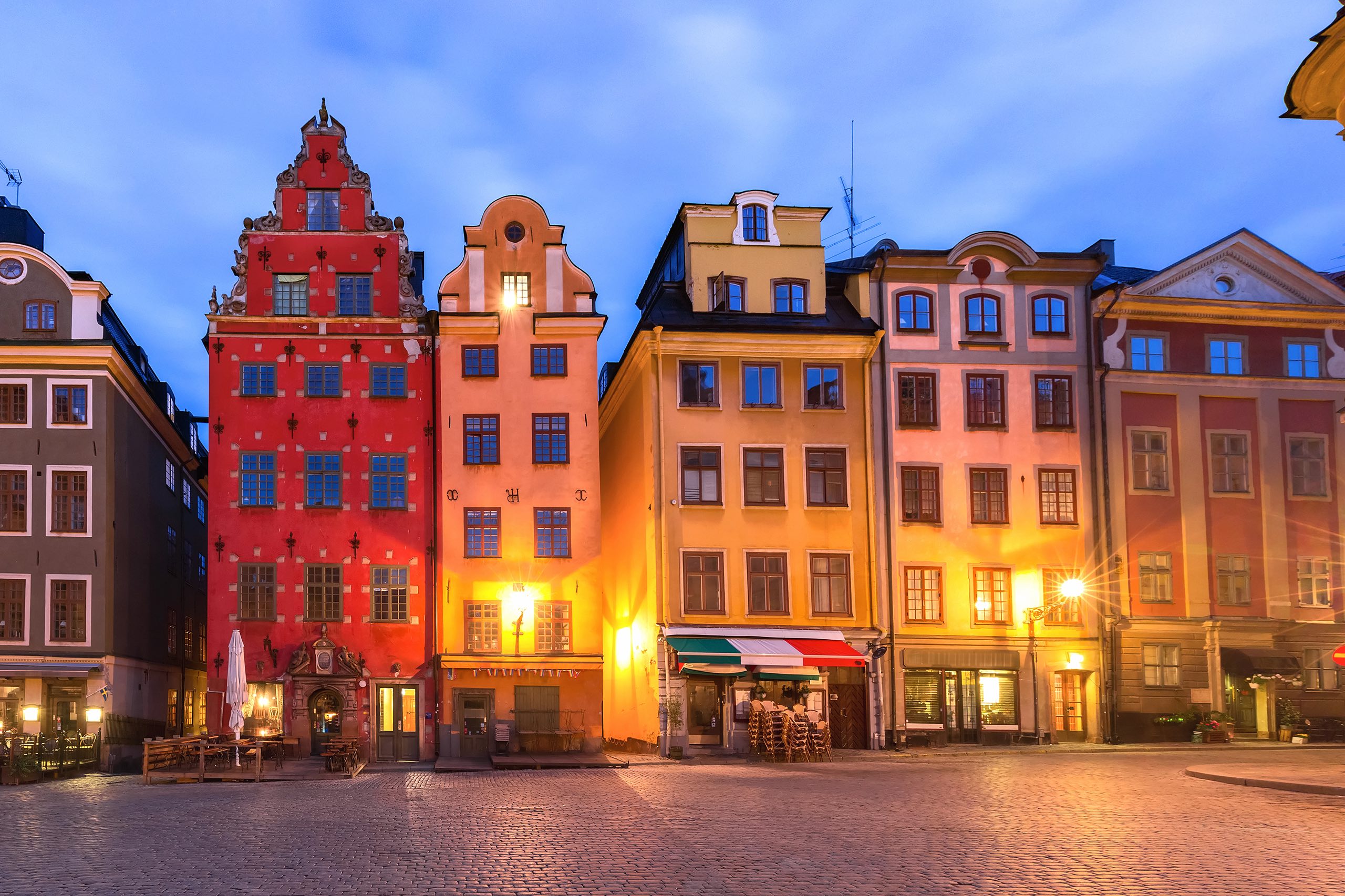 Famous colourful houses on Stortorget square in Gamla Stan, Stockholm. Famous colourful houses on Stortorget square, Gamla Stan in Stockholm.