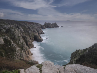 and Logans Rock in Cornwall Pednvounder Beach and Logans Rock in Cornwall