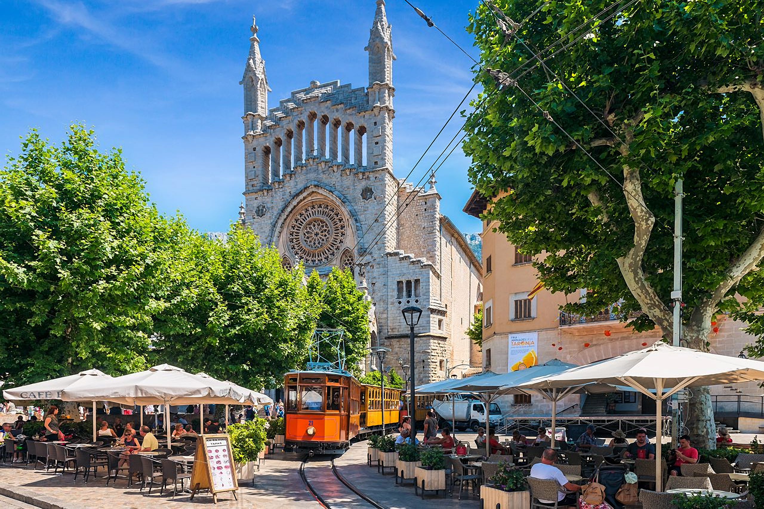 Soller Tram in market square Soller Soller Tram in market square