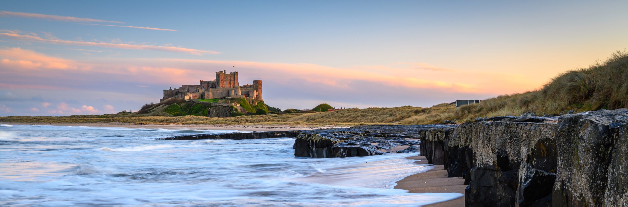 Bamburgh medieval castle panorama Bamburgh medieval castle