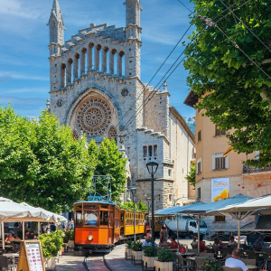 Historic Tram in Soller Market, Mallorca copy
