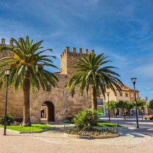 The medieval Xara Gate (Portal del Moll) in the Old Town Alcudia