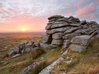 Sunset from Pew Tor Dartmoor National Park Devon copy