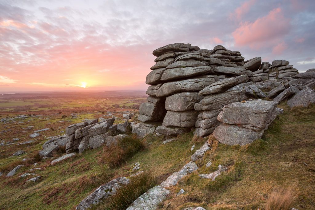 Sunset from Pew Tor Dartmoor National Park Devon copy